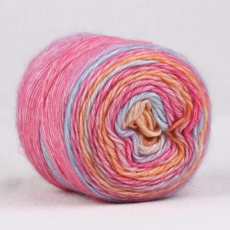 Мягкая шерстяная/хлопковая пряжа 1 шт. 280 м радужные градиентные цвета DIY Детская