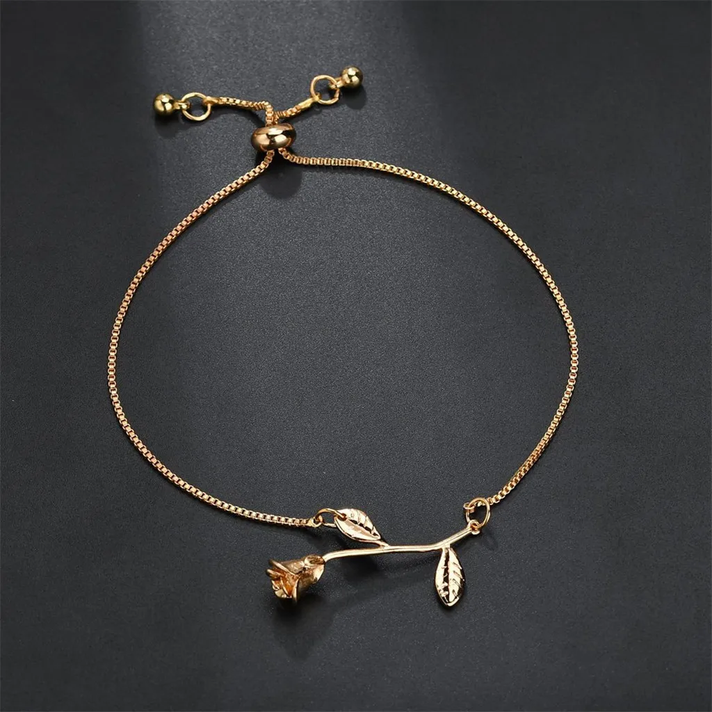 Новинка розовое золото женский пляжный браслет на ногу с цепочкой набор для