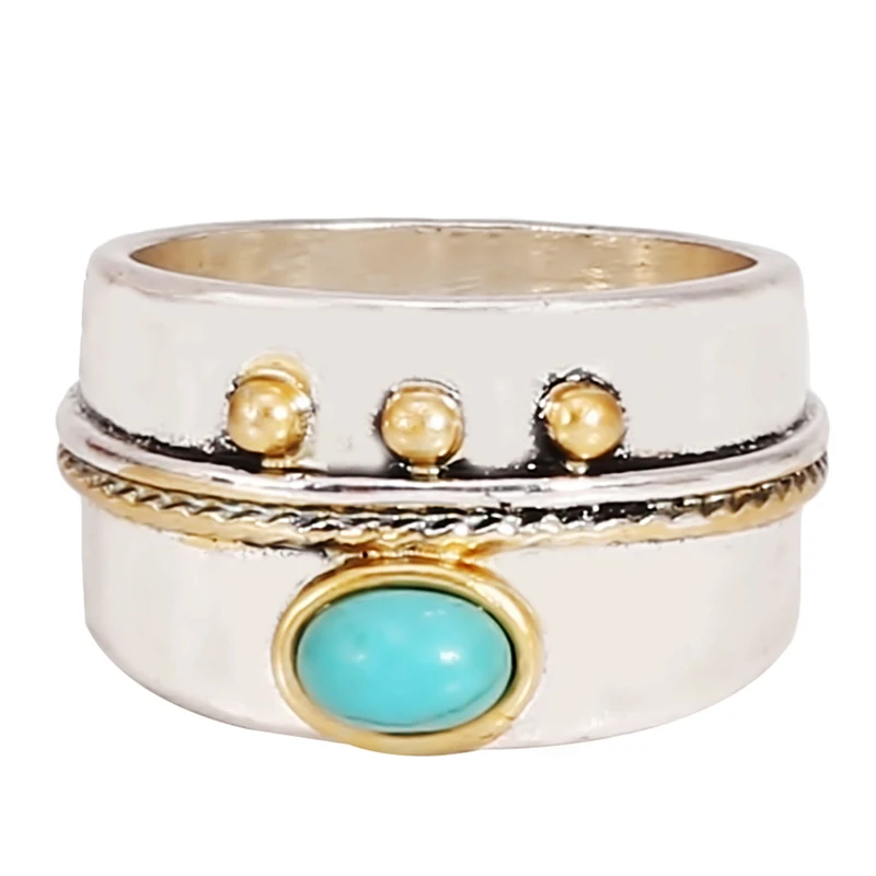 Кольца из золота с натуральным синим камнем Ретро стиль тайское серебро