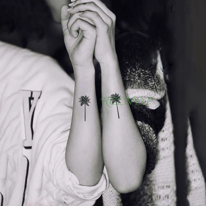 Водостойкая Временная тату наклейка кокосовое дерево фальшивый флэш татуаж