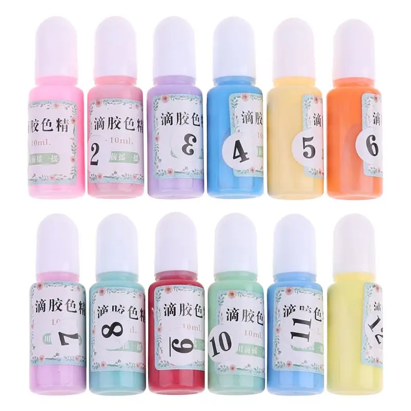 

12 Bottles Liquid Macaron Candy Color Resin Pigment Dye Resin Epoxy Jewelry DIY