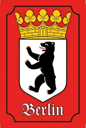 

Berlin Coat of Arms Shield Sign Domed Sign Metal Tin 8" X 12" Inch Wall Art Signs