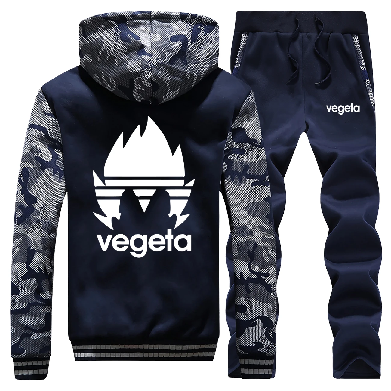 DragonBall Z Vegeta принт мужские толстые толстовки камуфляж Толстовка + Тренировочные