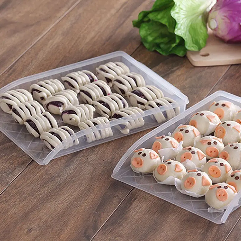 Прозрачный поднос для хранения пельменей зеркальная фотография контейнер