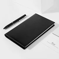kinbor a5 leather business black notebook portable multi functional collection meeting minutes leather notebook