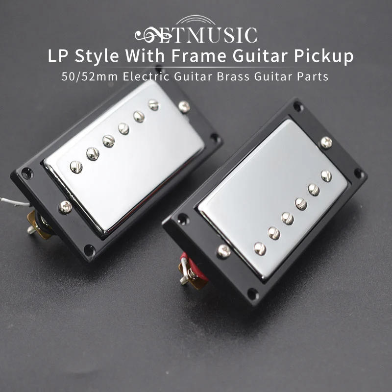 

Humbucker Electric Guitar Pickup With Frame Chrome Neck Bridge Pickup for LP Style Electric Guitar Brass Cover Guitarra Pickup