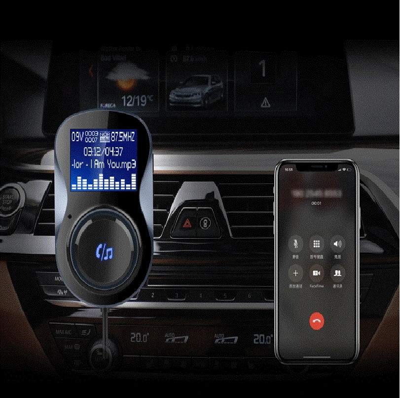 Автомобильный Bluetooth fm передатчик радио адаптер карта двойной порт USB авто