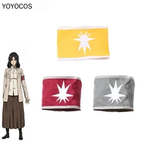 yoyocos eren jaeger armband cosplay mikasa ackerman cosplay costume attack on titan off white trench red gray yellow armband new