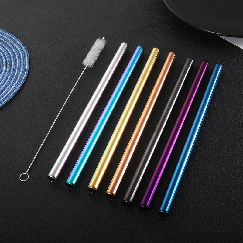 8 шт. цветная соломенная посуда большого размера из нержавеющей стали для