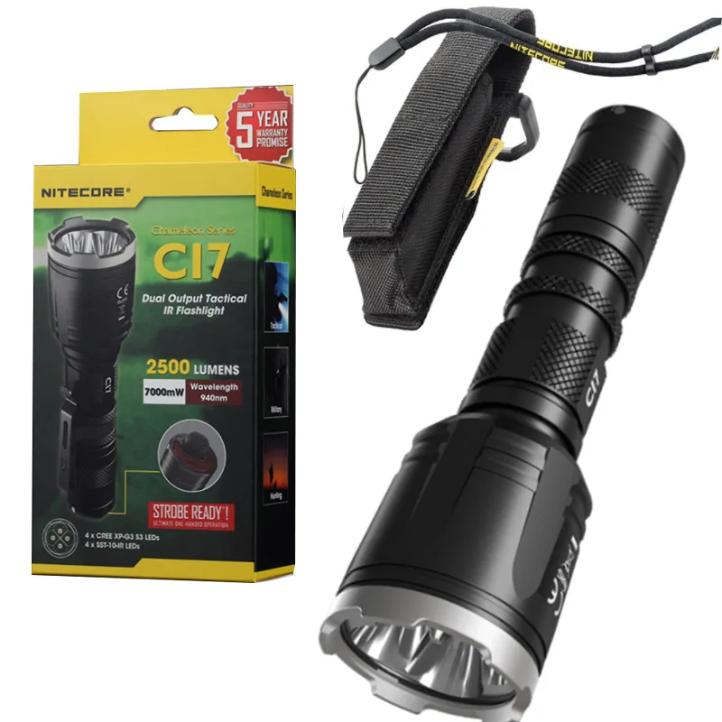 Nitecore CI7 Dual Output Tactical IR Flashlight 4x CREE XP-G3 S3 + SST-10-IR LEDs 18650 Hunting Outdoor Camping | Лампы и освещение