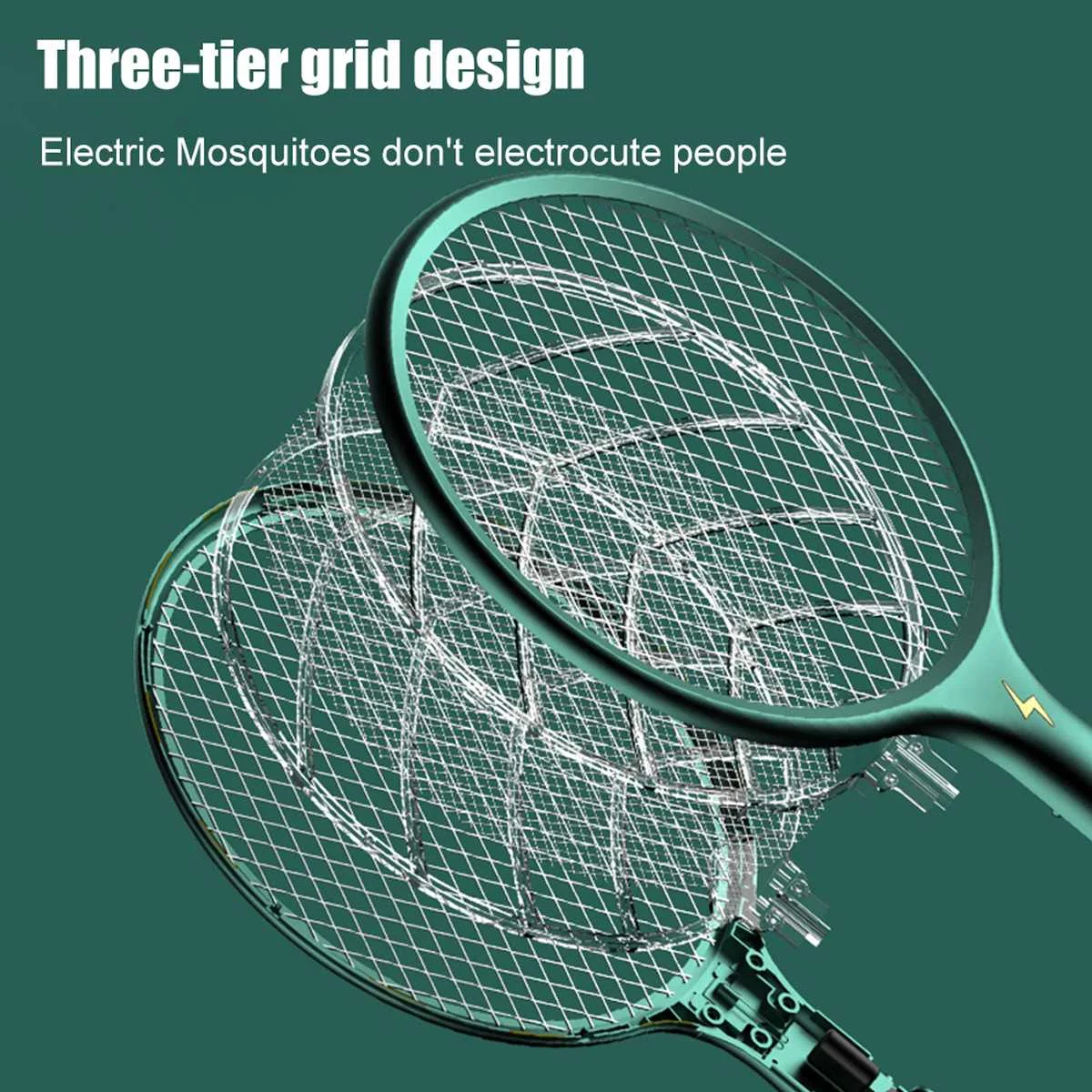 

New 3500V Electric Insect Racket Swatter Zapper USB 1200mAh Rechargeable Mosquito Swatter Kill Fly Bug Zapper Killer Trap