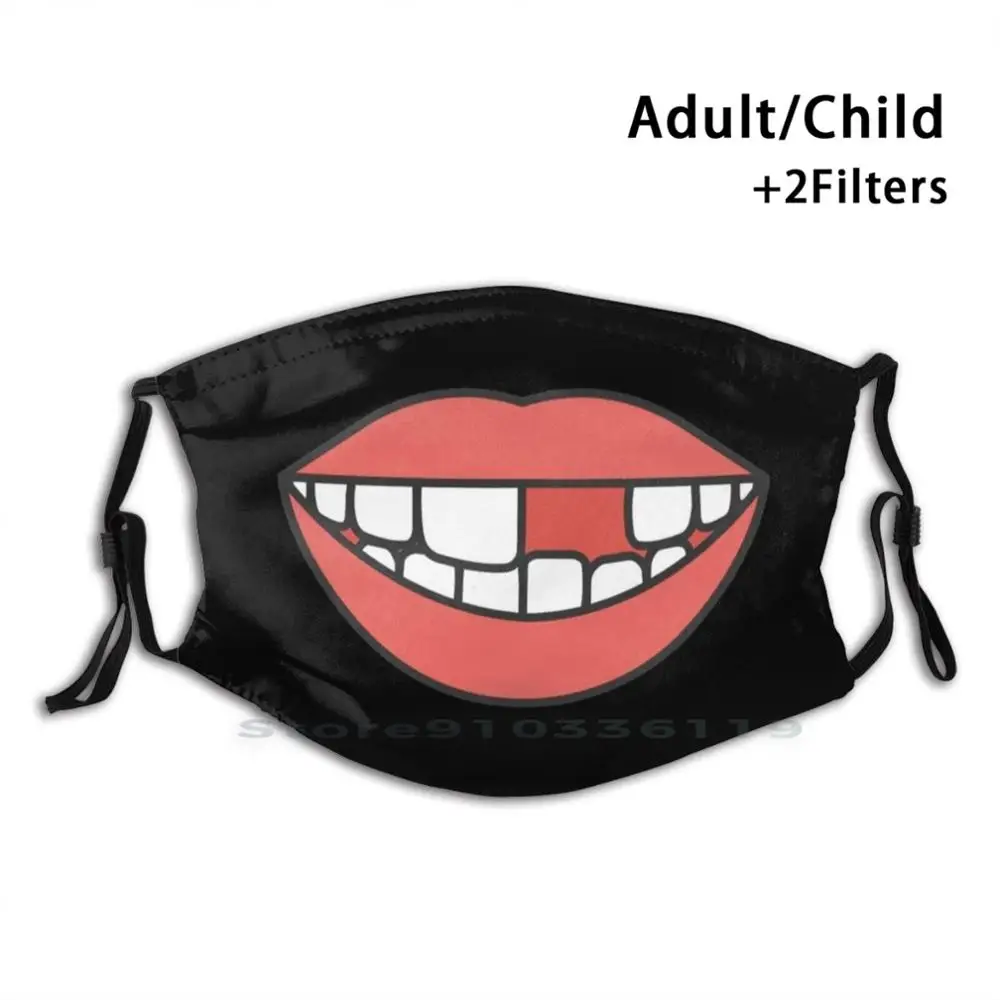 

Funny Mouth Mouth Print Reusable Mask Pm2.5 Filter Face Mask Kids Smile Funny Quarantine Social Distancing Laughing Laugh Teeth
