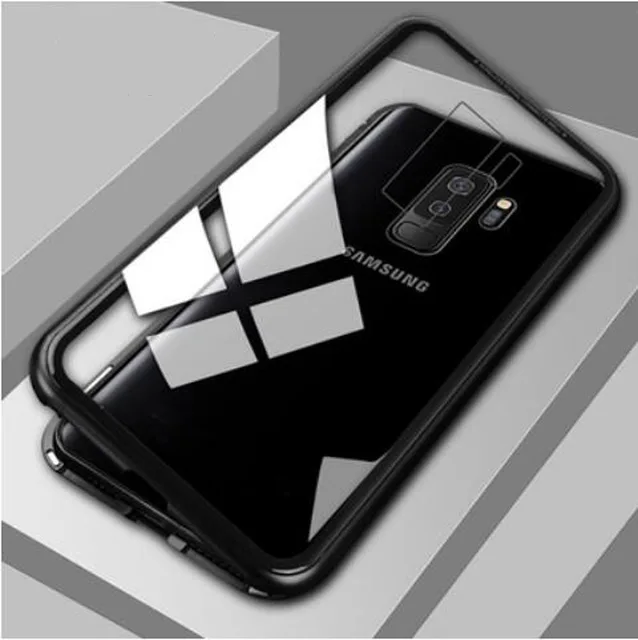 Черный Магнитная Адсорбция металлический корпус для Samsung Galaxy S8 S9 S10 плюс S10E S7 Edge Note 8 9 M20 M10 A30 A50 A7 A8 A9 J4 J6 плюс - Цвет: Черный