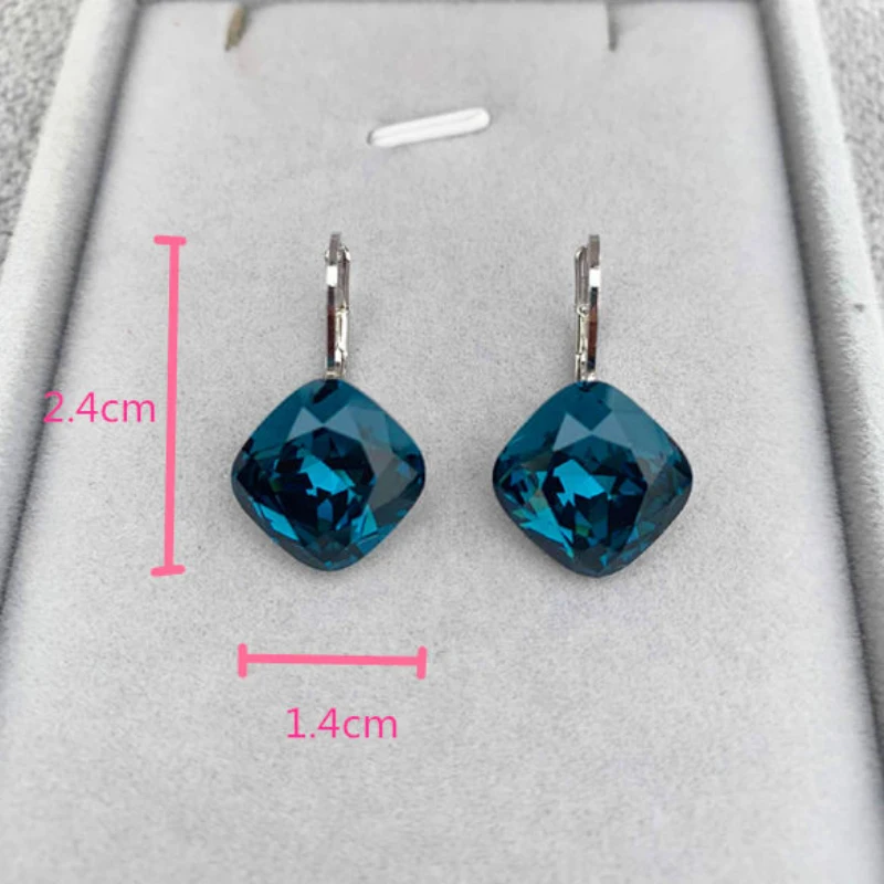 Квадратные летние серьги с австрийским кристаллом для женщин повседневная