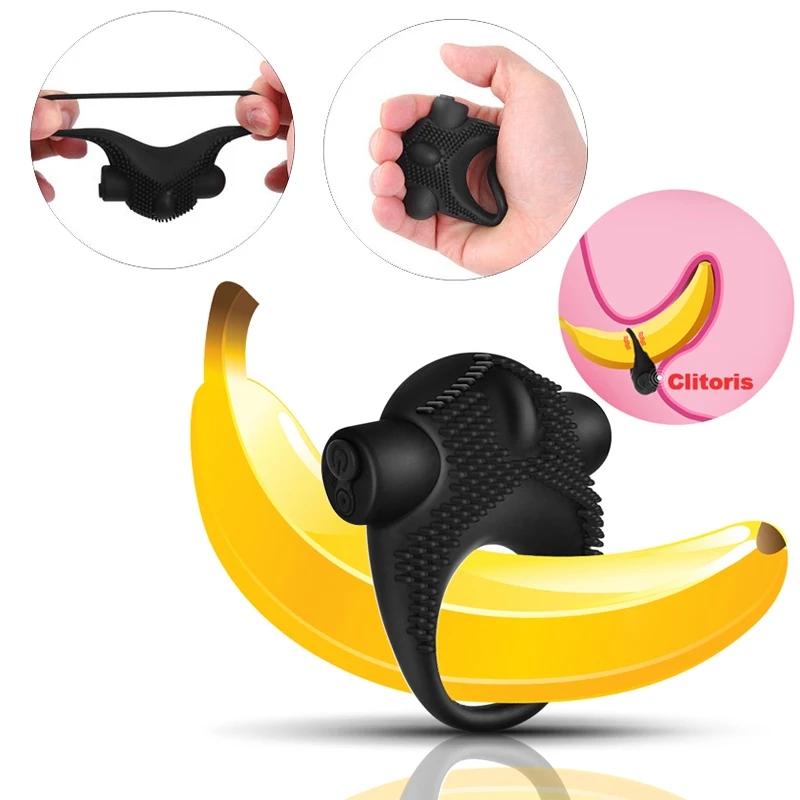 Кольцо вибратор на пенис вибрирующий кольцо Стимулятор клитора секс эротические