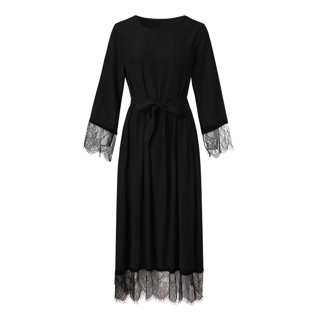 Женское кружевное платье повседневное мусульманское абайя Дубай Рамадан Турция