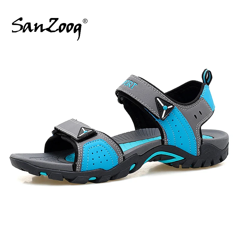 Сандалии мужские из натуральной кожи уличные босоножки на липучке повседневные