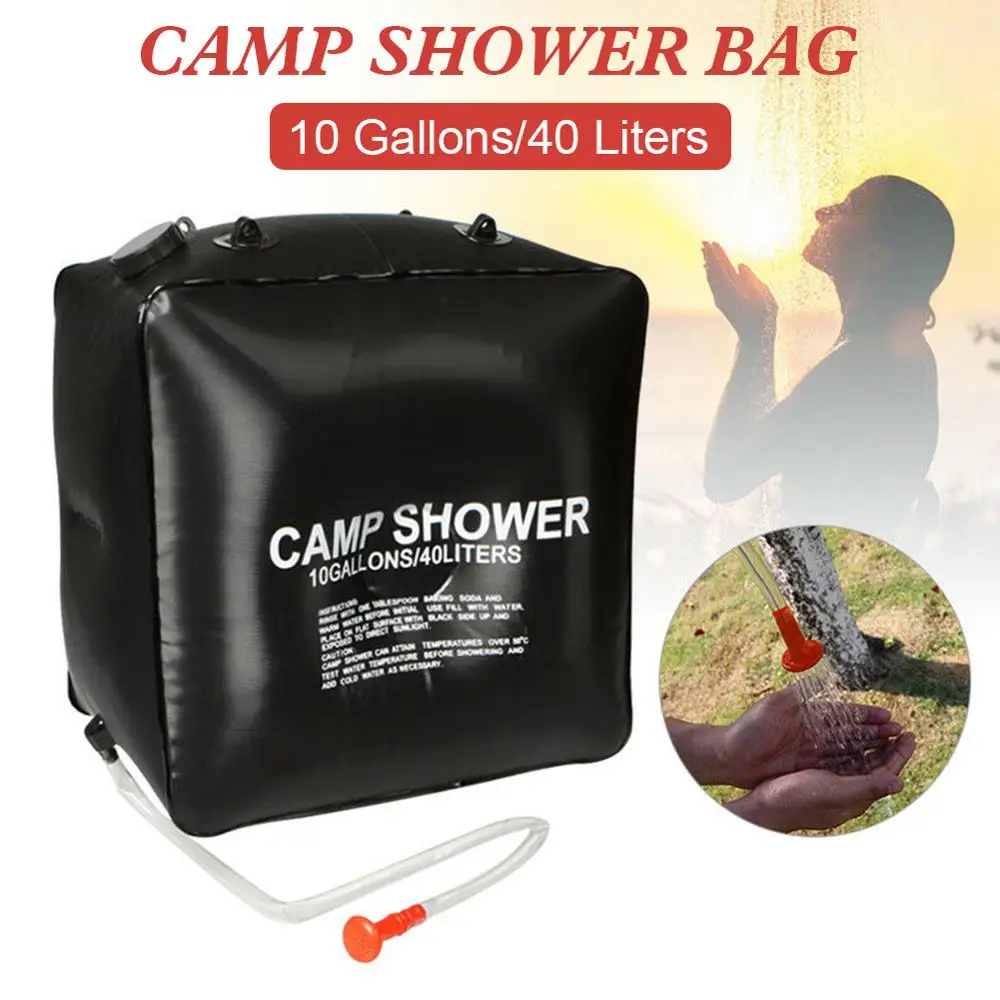 

20/40L Solar Heated Shower Bag Outdoor Portable Shower Bathing Bag Traveling Camping Hiking Climbing Body Pet Cleaning Water Bag