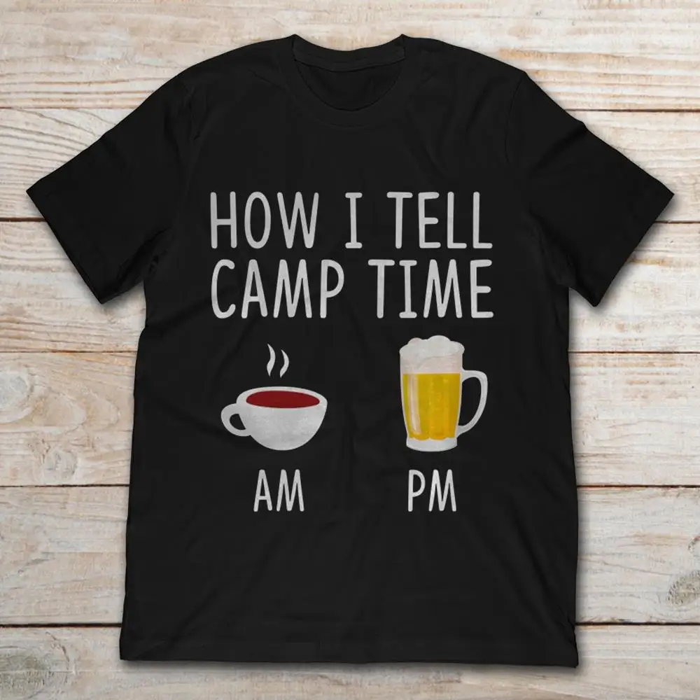 Кофе Am Beer Pm как я сказать Camp Time Футболка мужская футболка с коротким