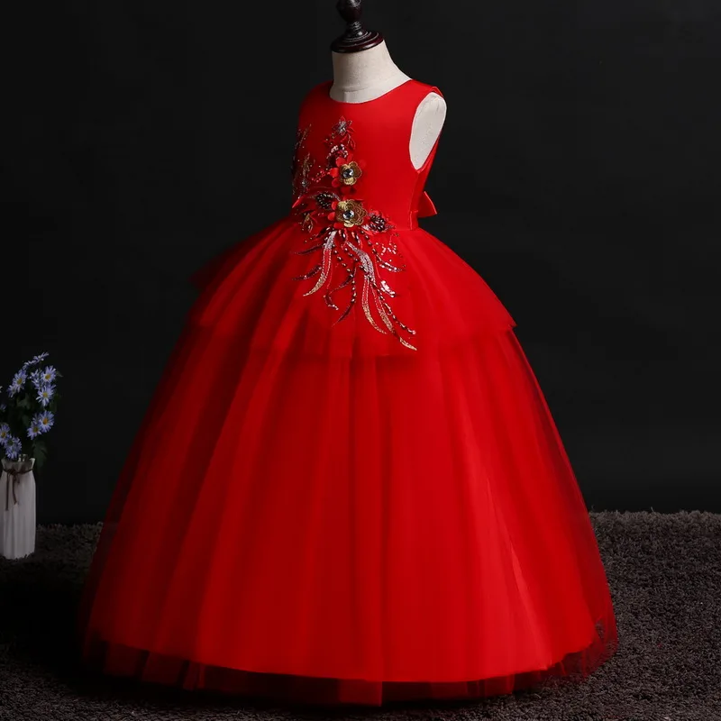 Платье с цветочным узором для девочек длинные платья свадьбы букет невесты