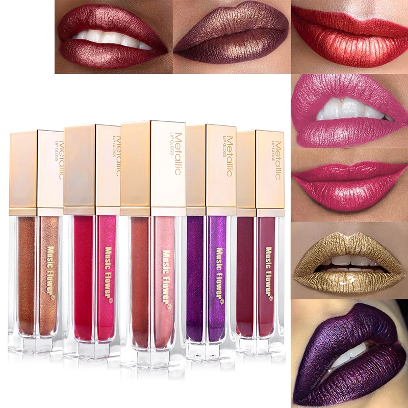 Музыкальная Цветочная металлическая жидкая помада кремовый блестящий цвет