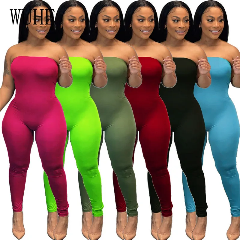 

YEYA с открытыми плечами грудь Обёрточная бумага комбинезоны без рукавов посылка бедра узкие с низким вырезом на спине вечерние Уличная Повс...