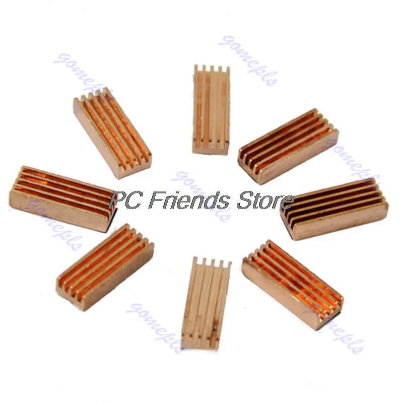 8 шт. медный радиатор кулер для ПК компьютера DDR DDR2 Оперативная память
