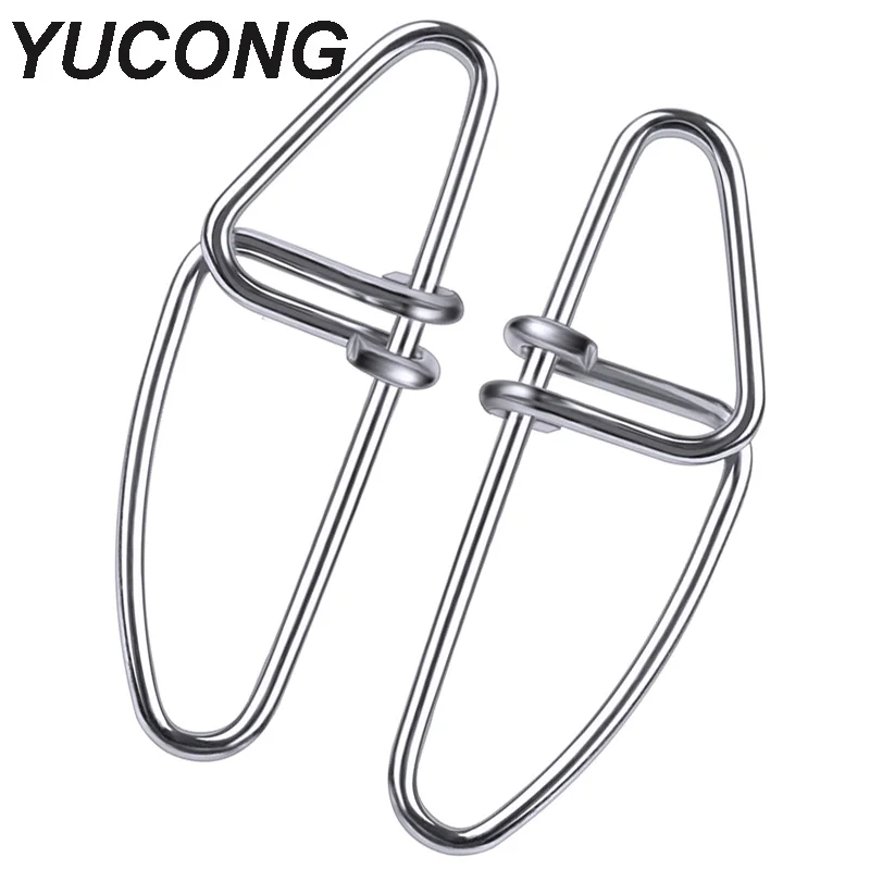 

YUCONG 50/100Pcs Safty Crosslock Swivel Snap 0#-6# Fishing Connector Pins Stainless Steel Double Buckle Snap Swivel Pesca Tackle