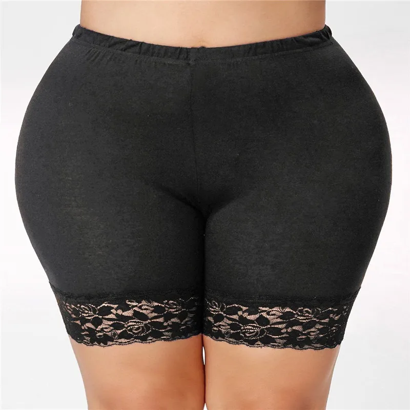 

Women Lady Lace Elastic Safety Underwear Shorts Pants Shorts Plus Size Maternity Black White XL-4XL