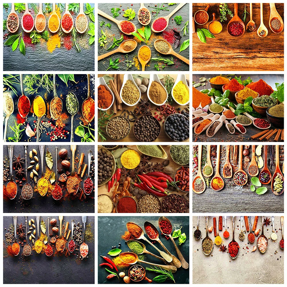 

HUACAN 5D DIY Diamond Painting Kits Kitchen Landscape Full Square Drill Diamond Embroidery Sale Seasoning Handicraft Home Decor