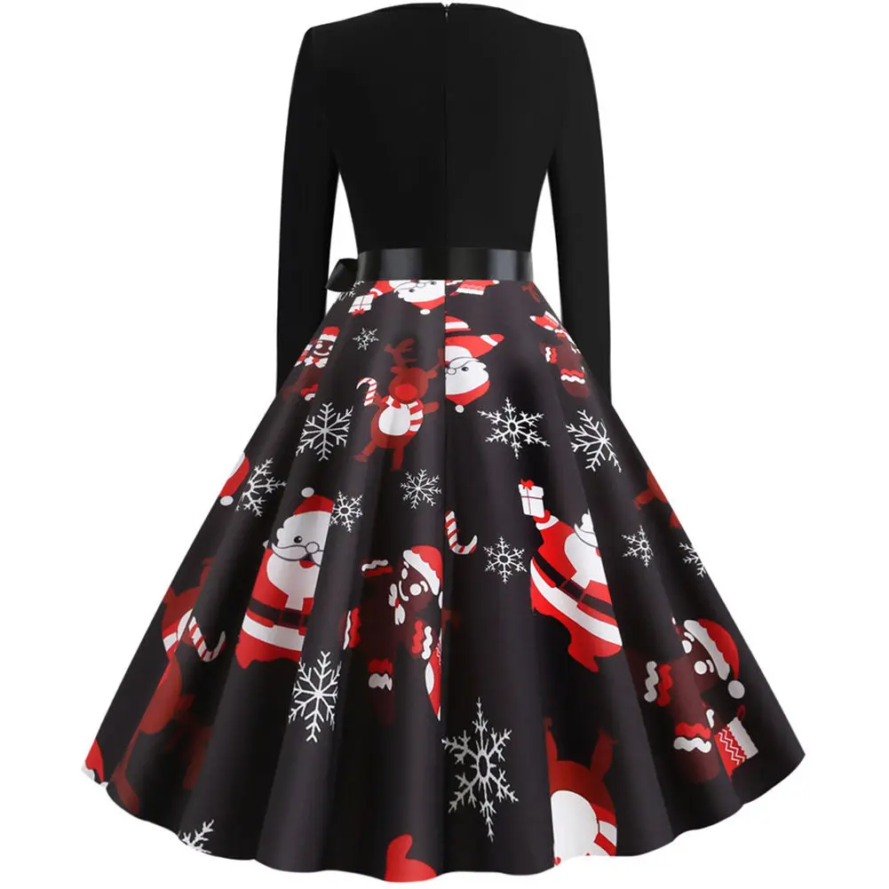 Модное женское платье с принтом тыквы на Хэллоуин круглый вырез длинный рукав