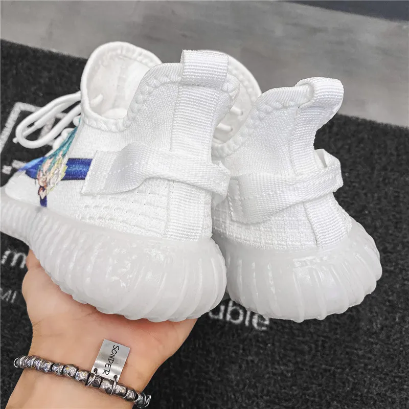 

New Breathable Flying Woven Running Shoes Men's Shoes Cartoons Non-slip Lace-up Sneakers Outdoor Sport Shoes Zapatillas Hombre