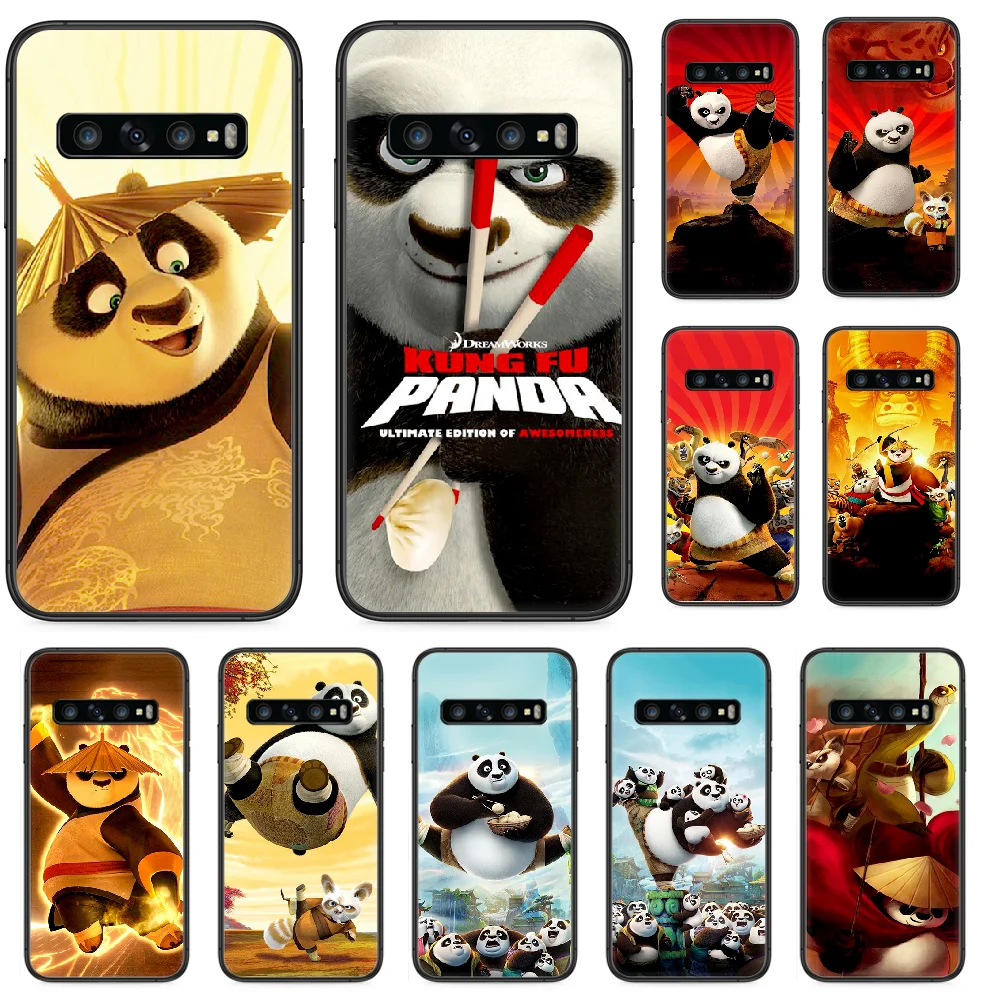 Милый чехол для телефона с мультяшной пандой Samsung Galaxy Note S 8 9 10 20 Plus E Lite Uitra black Hoesjes