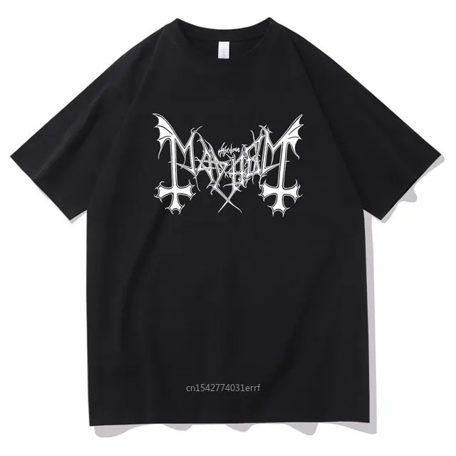 

Vintage The True Mayhem T-shirt Tops Black Darkthrone Immortal Tee Shirt Hip Hop Casual Loose T Shirts