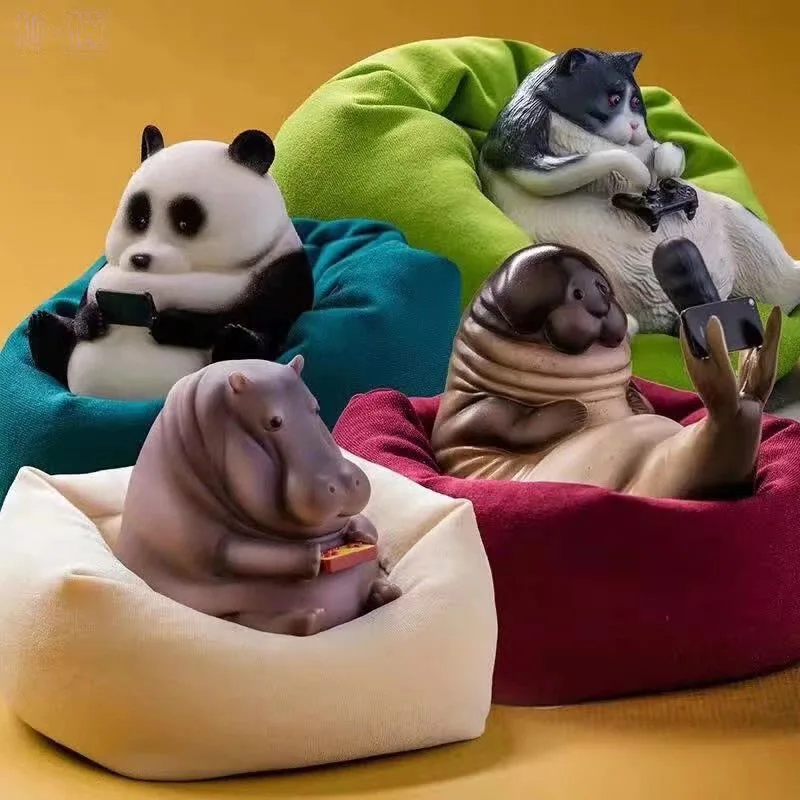 

Toys Lazy Animal Hippo Rhino Pig Panda Cat Crocodile Elephant Polar Bear Sea Lion Animal Ornaments Sofa Animal Blind Box Decor