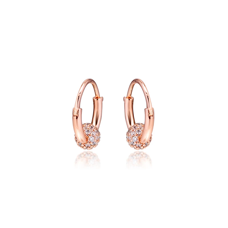 

Серьги женские из серебра 925 пробы, с паве розы, обручи, бусины
