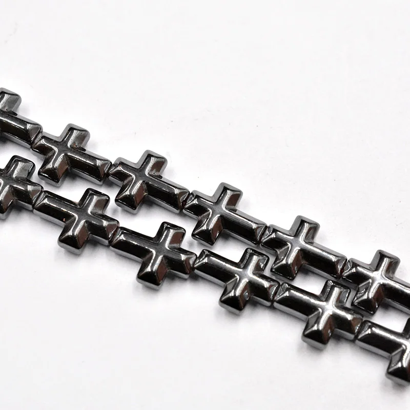 Concave Cross Bulge Black Hematite Stones Make Beads for Jewelry Making Accessories Bracelet Necklace DIY | Украшения и