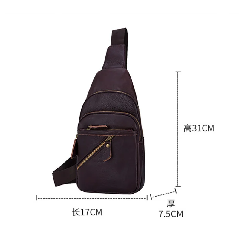 

Brand Men Shoulder Bag Genuine Leather Fashion Men Chest Bag Man Business Sling Crossbody Bag for Male Casual Handbag Travel Bag
