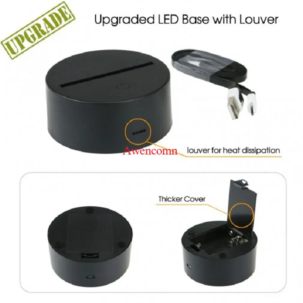 

Battery Powered Heart Shape 3D Lamp Night Light 7 Color Cool Gift For Kids Atmosphere Led Night Light Lamp