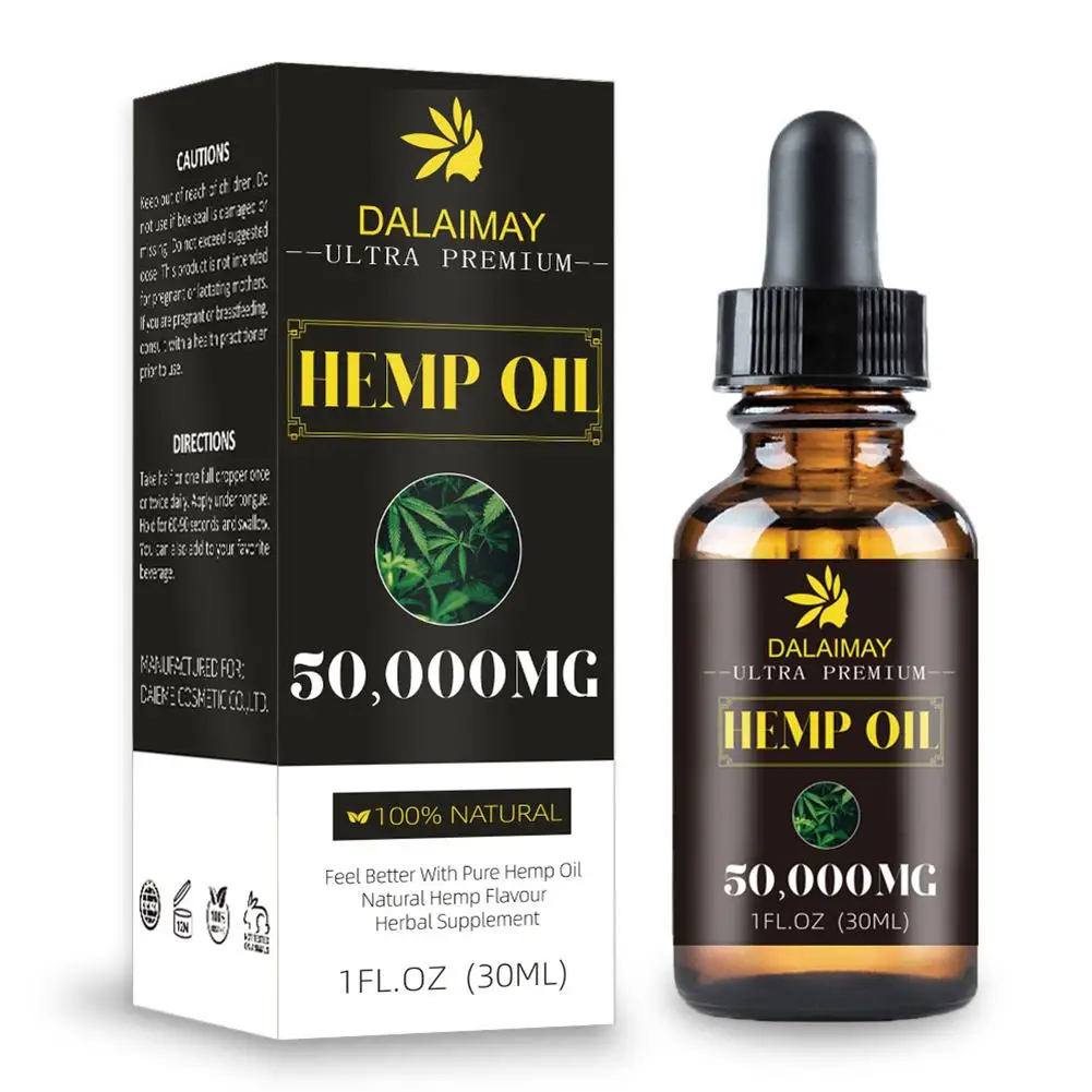 50000mg 100% Organic Hemp CBD Oil Bio-active Hemp Seeds Oil Extract Drop For Pain Relief Reduce Anxiety Better Sleep Quality