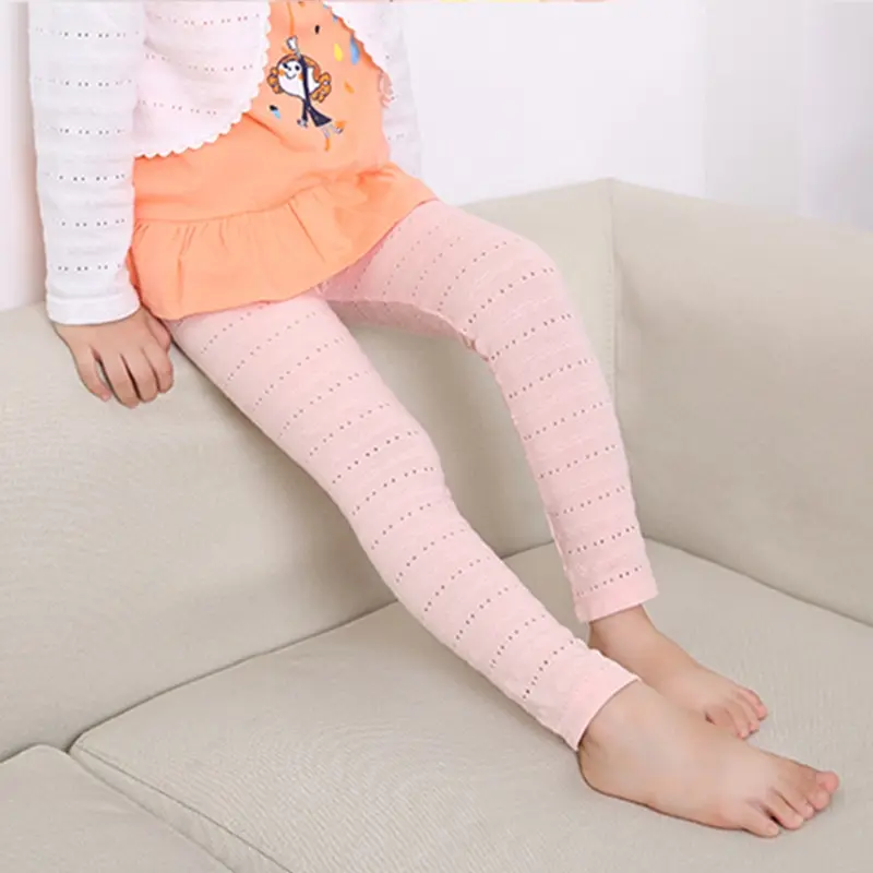 2022 Plain Thin Summer Girls Leggings Knit Cotton Long Korean Pants Girl Kids 1 2 3 4 5 6 7 8 Years Old Clothes OKL194001 | Детская