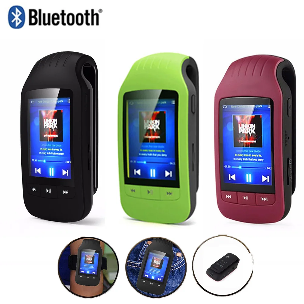 Bluetooth MP4 плеер 8 Гб спортивный мини клип HD MP4 музыкальный плеер Поддержка шагомер FM радио Запись слот для sd-карты 1,8 дюймов 1037