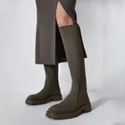 Женские сапоги в ретро стиле Za, сапоги до колена В рыцарском стиле, Осень-зима 2021