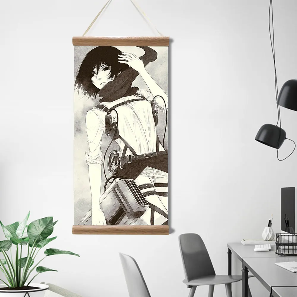 

Japanese Anime Attack on Titan Eren Canvas Paintings Hanging Scroll Wall Art Posters Home Bedroom Decor Pictures for Living Room