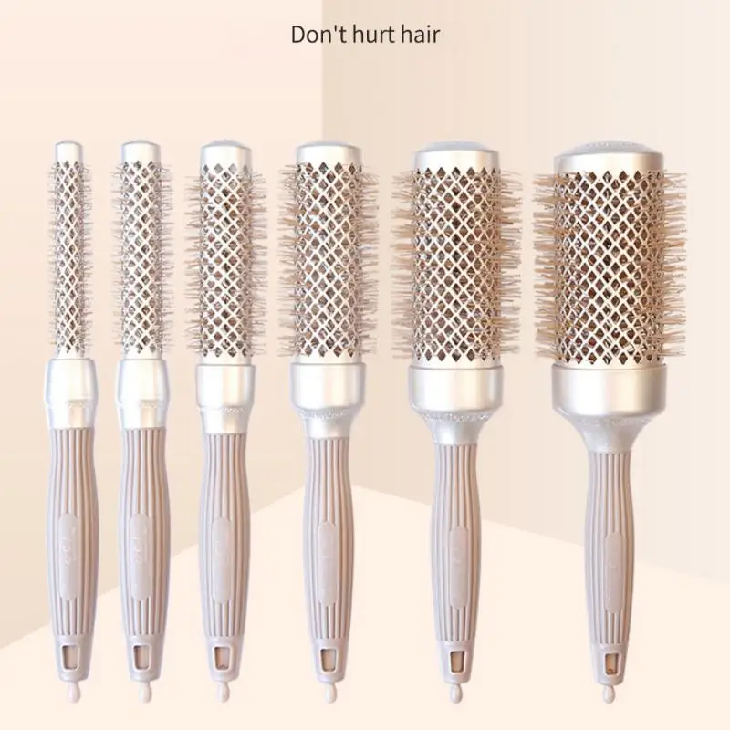 

6 Size Nylon Needle Curling Comb Hairdressing Brush Round Hair Combs Professional Beauty Hair Curling Brushes Salon Styling Tool