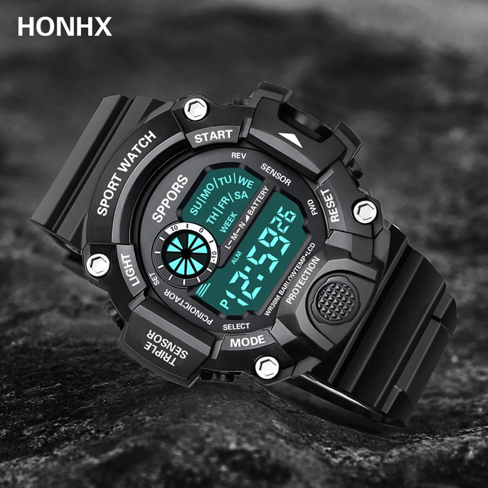 

Fashion Multifunction Sports Watch LED Digital Watches for Men Date Calendar Week Alarm TPU Strap Wristwatch Reloj Hombre