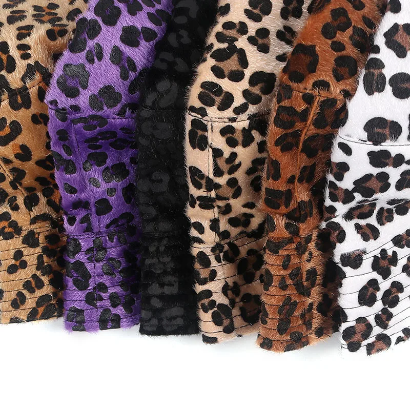 Панама женская зимняя двусторонняя с леопардовым принтом из искусственного