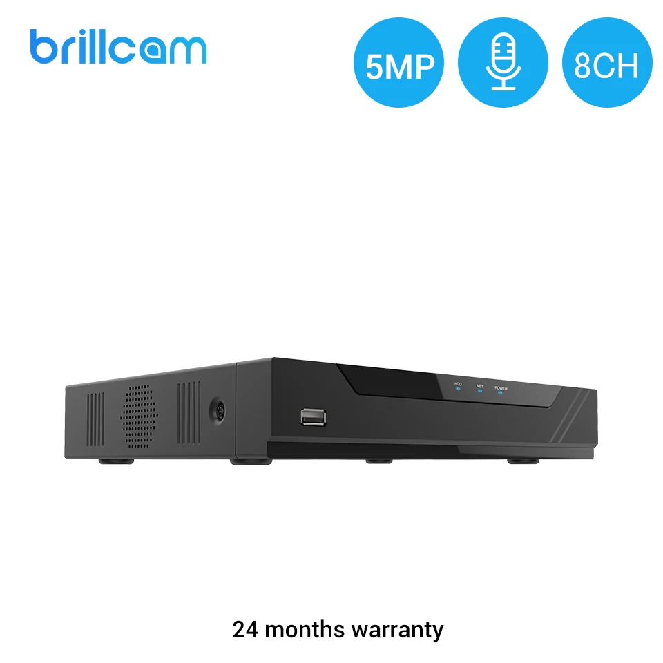 

Видеорегистратор Brillcam 8ch NVR для 5-мегапиксельной IP-камеры PoE P2P ONVIF 24/7 запись H.265 видеорегистратор
