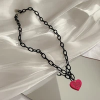 1pc women love pendant heart necklace sweet letter hip hop personality design fashion alloy necklace