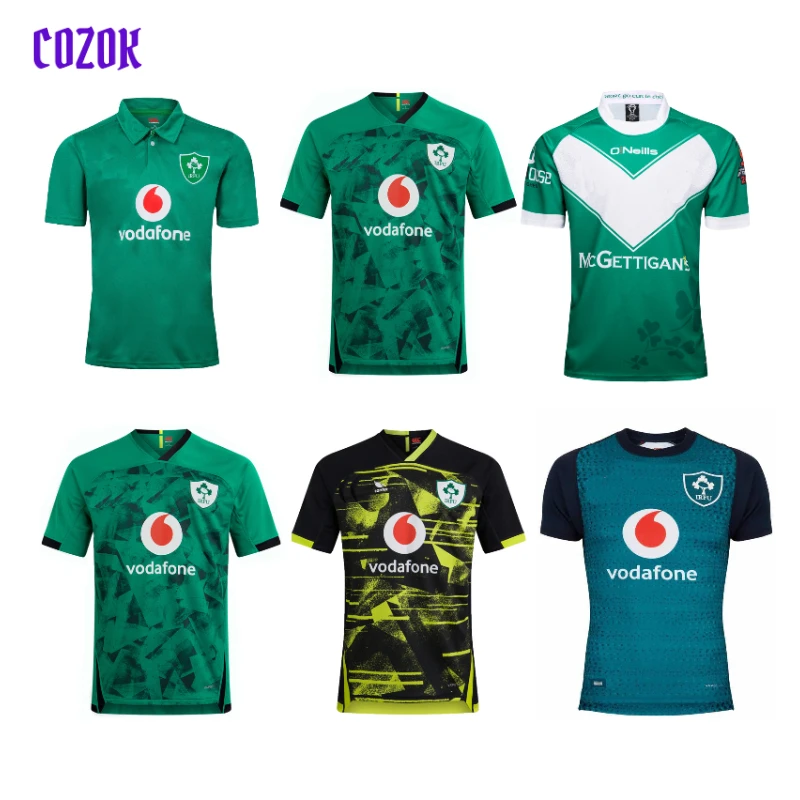 

COZOK Ireland IRFU 2020/2021 Men's Home/Away Rugby Jerseys Shorts Sport Shirt S-5XLs T-shirt